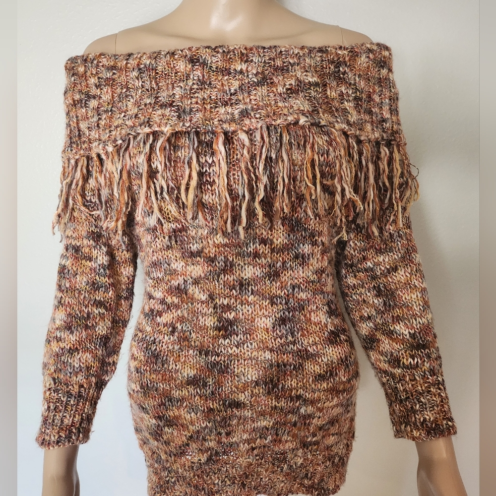 NY&C New York & Company Fringe Sweater Autumn Sweater Chic - Picture 3 of 6